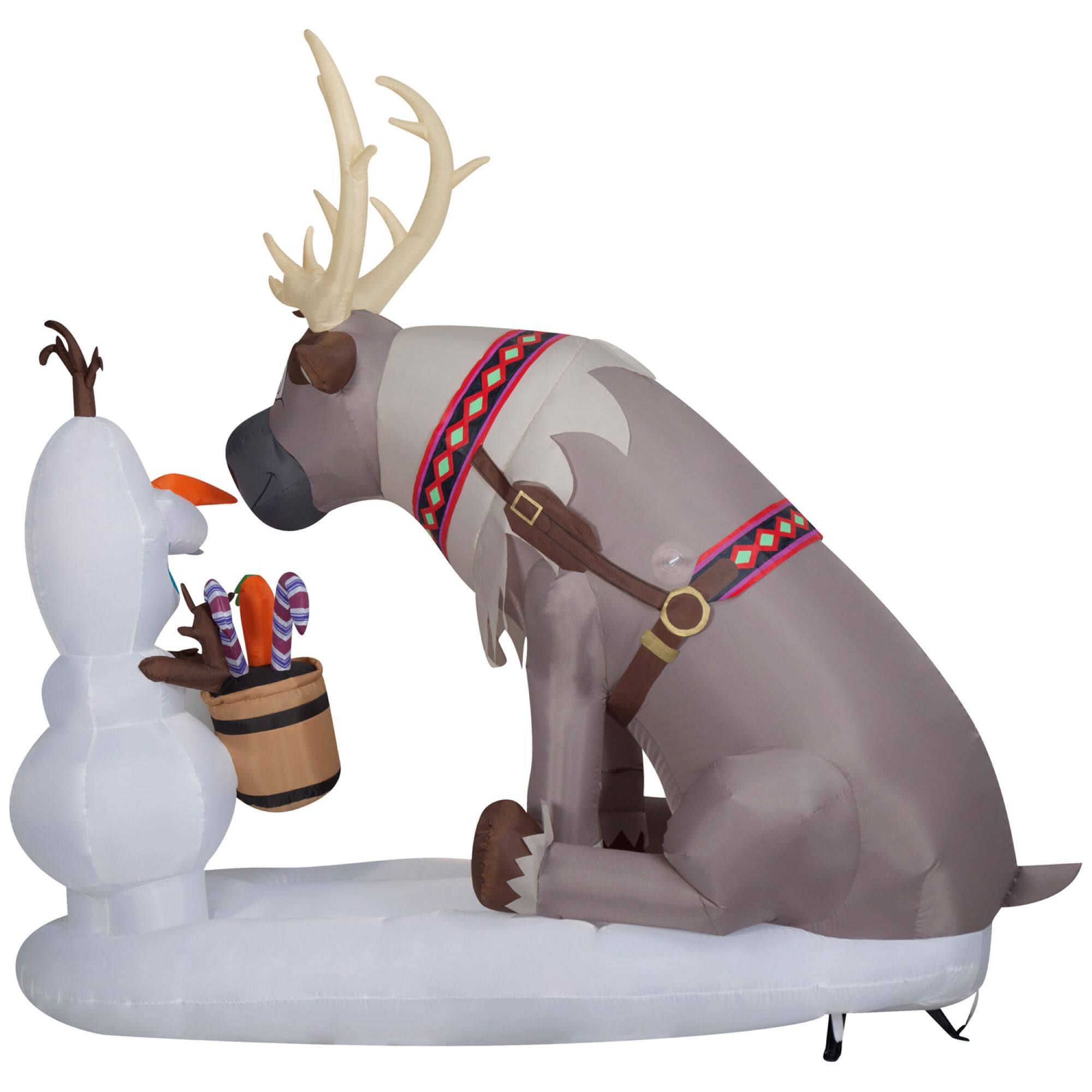7ft. Airblown® Inflatable Christmas Olaf & Sven Scene